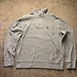 Men’s U.S. Polo Assn. Gray Quarter-Zip Sweater